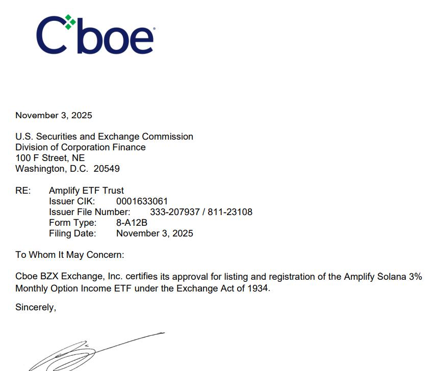 Breaking News: Another Solana ETF to Begin Trading on Cboe Exchange Today